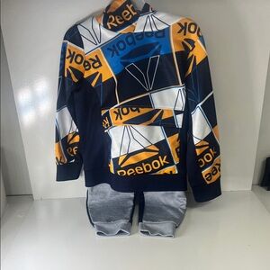 Reebok Blue and Orange Graphic Hoodie Set